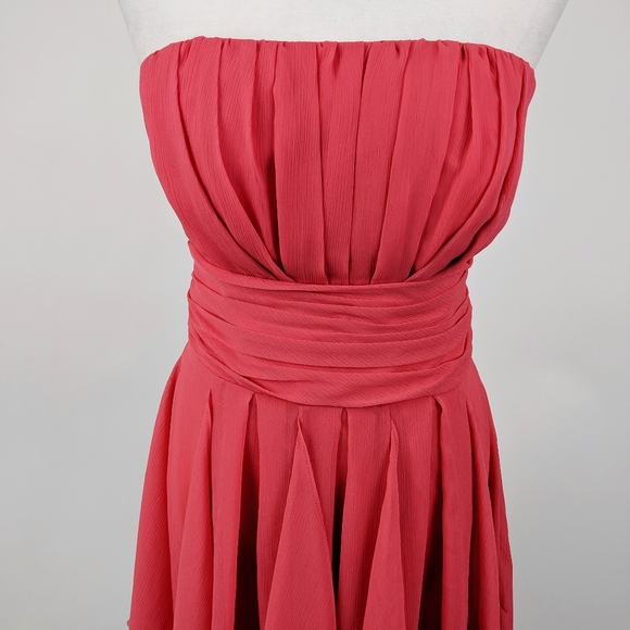 David's Bridal Bridesmaid Dress F14169 Coral Reef - Picture 2 of 7
